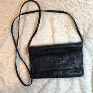 Fossil Black Leather Cross Body Wallet/Purse